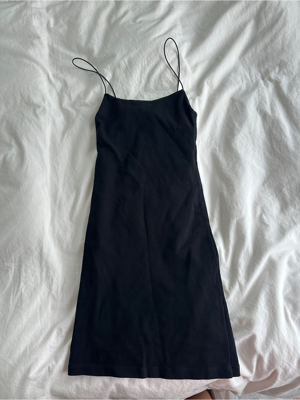 Zara Classic Black Slip Dress with Spaghetti Straps